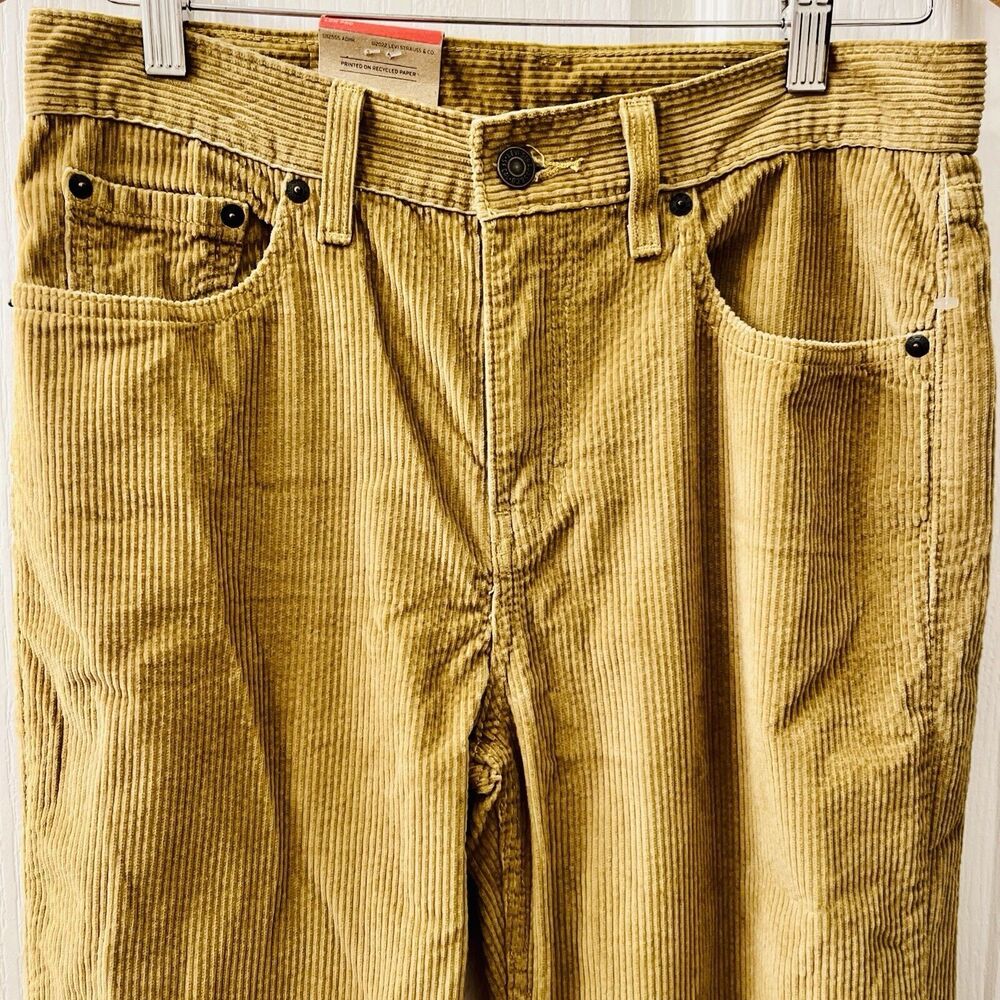 Levis Low Pro Thick Corduroy Pants Women 27 X 30 Golden Brown Relaxed Straight - Picture 2 of 9